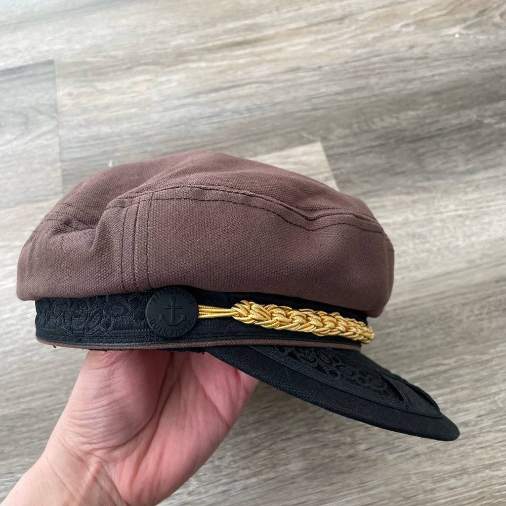 Quiksilver Boys Captain Hat Brown Black Gold Yachting Surf Style OS - Picture 3 of 6